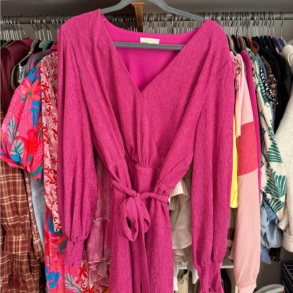 Flying Tomato Pink Wrap Dress